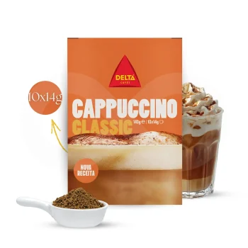 DELTA CAFÉS® Café Solúvel Cappuccino Classic 10 X 14g