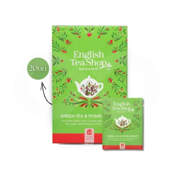 ENGLISH TEA SHOP® Chá Green Tea Pomegranate 20 un.