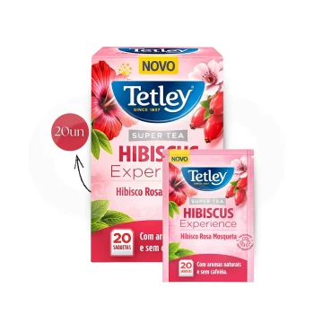TETLEY® Chá Hibisco Rosa Mosqueta 20 un.