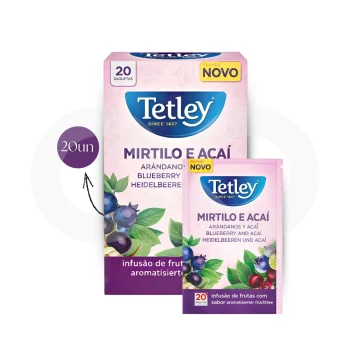TETLEY® Chá Mirtilo E Açaí 20 un.
