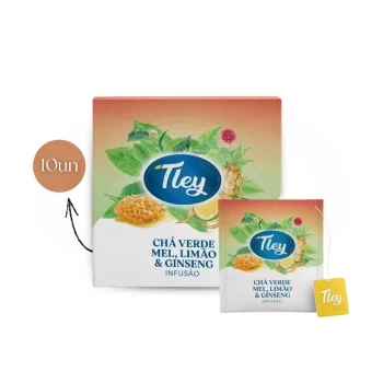 TLEY® Chá Verde, Mel, Limão & Ginseng 10 un.