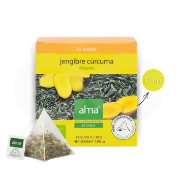 ALMA® Chá Gengibre Curcuma 15 un.