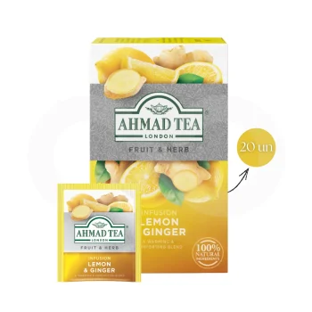 AHMAD TEA® Chá Lemon & Ginger 20 un.