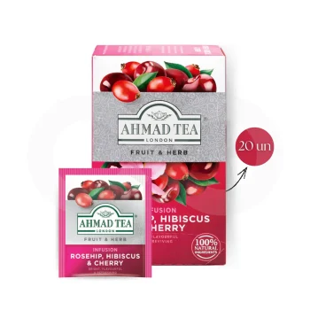 AHMAD TEA® Chá Rosehip, Hibiscus & Cherry 20 un.