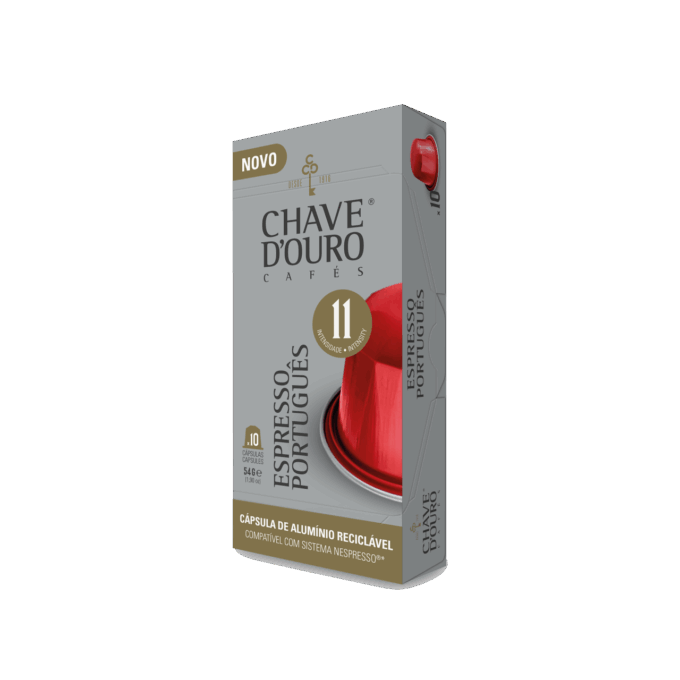 Cápsulas Compatíveis Alumínio Nespresso® Chave D'Ouro® Espresso Português 10 unid.