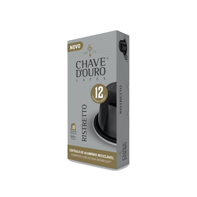 Cápsulas Compatíveis Alumínio Nespresso® Chave D'Ouro® Ristretto 10 unid.