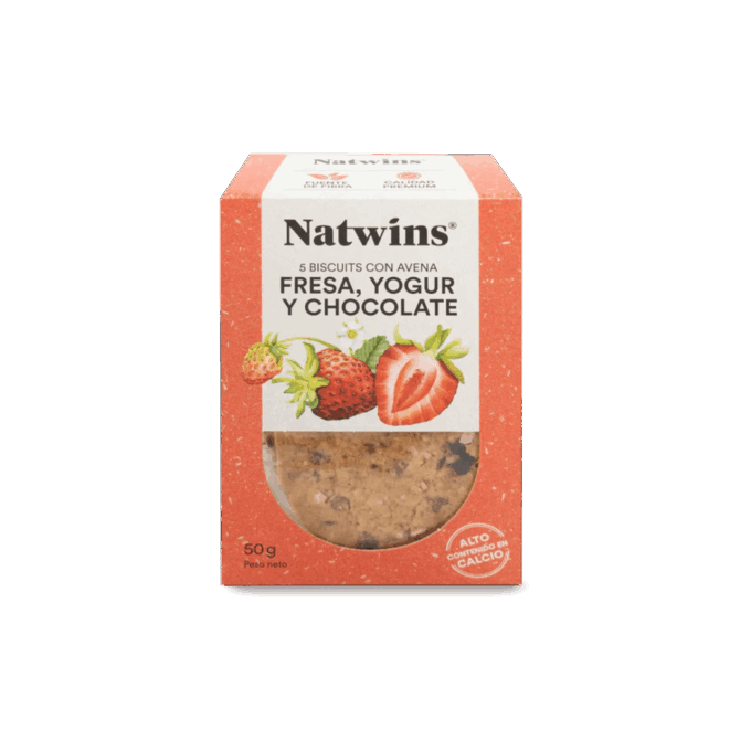 Bolachas Natwins® Morango, Iogurte e Chocolate 5 unid