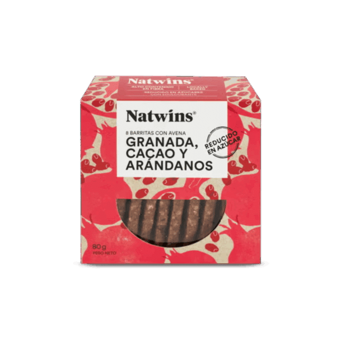 Bolachas Natwins® Romã, Cacau e Mirtilos 8 unid